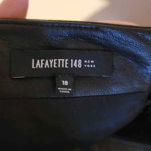 Lafayette 148 100% Leather Pencil Skirt SZ 18 - Picture 3 of 5